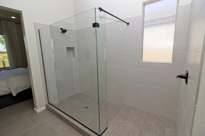 Minimalist Shower with Large Tiles