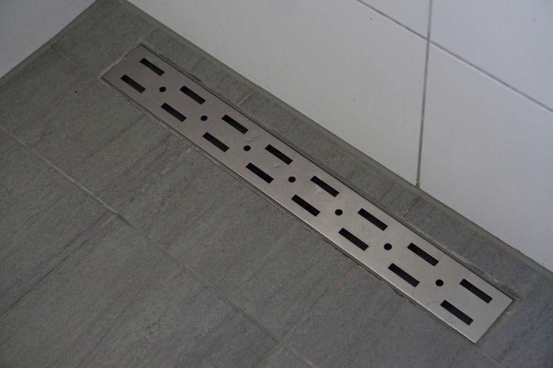 Linear Drain and Stone Finish